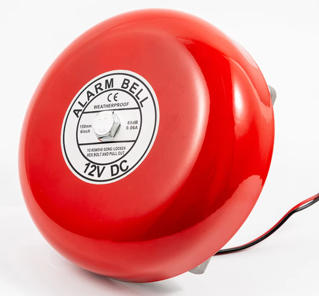 SINAT SAFETY Conventional Wired 6" 24V Aluminium Customizable Warning Fire Alarm Indoor/Outdoor Electric School Bell