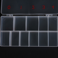 Boîte de rangement pour pointes d'ongles, étui de rangement pour pointes d'ongles, 11 cellules, boîte vide pour pointes d'ongles