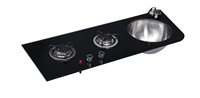 Évier de cuisine pour caravane avec plaque à induction et cuisinière à gaz à brûleur unique, pièces pour camping-car