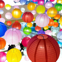 Großhandel Kundenspezifisch Bedruckte Chinesische Bunte Runde Faltbare Papierlaternen zum Muttertag