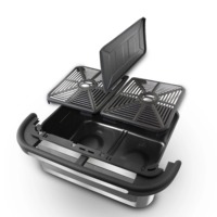 Friteuse à air double zone en acier inoxydable avec écran LCD et double panier multifonction (rôtir/cuire/déshydrater) pour usage domestique