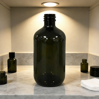 Bouteille en plastique réutilisable de luxe de 500 ml, blanche, avec pompe pour lotion et shampoing
