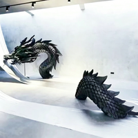 Sculpture murale en résine de dragon à abstraition géométrique pour la décoration murale intérieure de la maison, du bar ou du restaurant