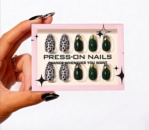 <span class=keywords><strong>Uñas</strong></span> Postizas <span class=keywords><strong>de</strong></span> Invierno Más Vendidas, Diseño Francés <span class=keywords><strong>de</strong></span> Almendra, Pantera Negra, Verde Jade, Ojo <span class=keywords><strong>de</strong></span> Gato, 30 Piezas, <span class=keywords><strong>Uñas</strong></span> con Purpurina Dorada - Product Image 4