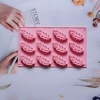 12-fach Blattförmige Silikonformen für DIY-Seifenherstellung, Süßwaren-Zubehör, Schokolade und Kuchendekoration