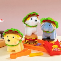 Porte-clés en peluche animal mignon en forme de hamburger, mini chien, cochon, éléphant, poupée en peluche, pendentif de sac, ornement de sac à dos, cadeau pour enfants