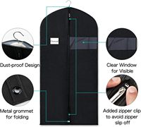 Conception personnalisée ménage PEVA non tissé costume sac pliant robe costume couverture avec fenêtre poche anti-poussière suspendu vêtement sac