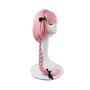 Astolfo Rider of Black Cotton <span class=keywords><strong>Candy</strong></span> Peluca Pelo largo ondulado Fibra sintética para TikTok Cosplayer Photoshoot Role Play Costume Prop - Product Image 2