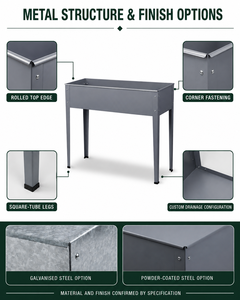 Bac de Jardin <span class=keywords><strong>Sur</strong></span>élevé <span class=keywords><strong>en</strong></span> Métal avec Pieds Zincalume pour Espaces Publics Extérieurs, Vente <span class=keywords><strong>en</strong></span> Gros OEM Australie - Product Image 4