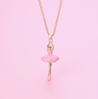 Kalung Liontin Balerina untuk Hadiah Penari Resital Balet Perhiasan Fashion Gadis Balet Wanita Kalung Penari Balet