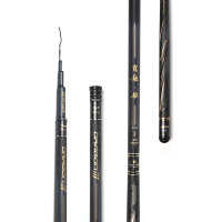 Canne à pêche télescopique Taldraco 2.7m 3.0m 3.3m 3.6m 3.9m 4.2m 4.5m 4.8m 5.4m 5.7m pour la pêche à la perche - Carbone dur FAST/Medium Fast