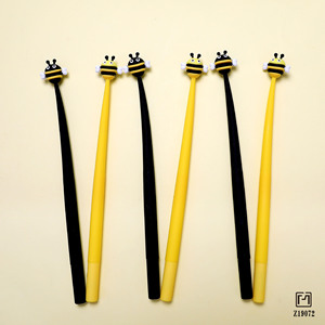 Stylo Gel Créatif et Mignon en Silicone 0,5 mm Abeille Ronronnante Fournitures de Bureau pour Étudiants - Product Image 4