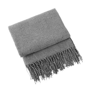 Jeté de canapé décoratif à motif géométrique et <span class=keywords><strong>pompons</strong></span>, couverture tricotée fine pour l'été et la climatisation - Product Image 5