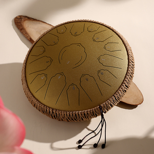 Tambour à langue en acier <span class=keywords><strong>HLURU</strong></span>, 15 notes, 12 pouces, instruments de musique, <span class=keywords><strong>handpan</strong></span>, tambour tank, instrument de percussion avec accessoires de tambour TWL15-12 - Product Image 6