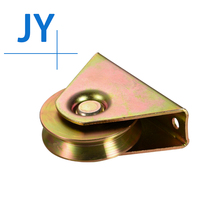Système de porte coulissante robuste poulie de guidage de roue de montage inférieur avec rainure U/Y/V pour piste