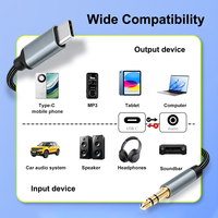 Adaptador de Audio USB C a 3.5mm, Convertidor de Auriculares HiFi con Blindaje de Nailon Trenzado para MacBook Pro, iPad, Teléfonos Inteligentes Android, Música
