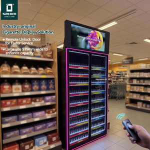 Vitrine antivol pour cigarettes, présentoir à cigarettes, présentoir à tabac avec porte en verre sécurisée à verrouillage à distance - Product Image 4