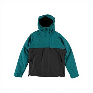 <b>Men</b> Spring Coated Canvas <b>Lightweight</b> Color Block Hooded Windbreaker <b>Jacket</b> Full Zip Breathable Waterproof Outdoor High Front - Product Image 3