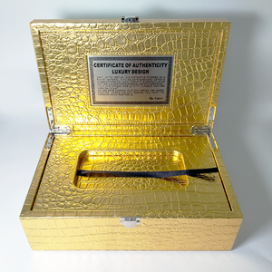 Cao cấp vàng cá sấu da điện thoại di động hộp gỗ Hộp quà tặng tùy chỉnh - Product Image 6