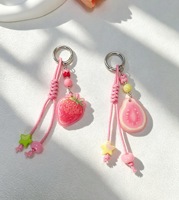 Modellen sleutelhangers van acryl met creatief fruitdesign, fruitachtige decoraties, sleutelhangers met fruitthema, paar tas hangers