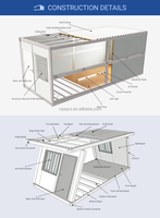 Maison conteneur pliable à deux étages, respirante, design moderne, imperméable, résistante aux tremblements de terre, pour usage bureaux/hôtels/entrepôts