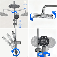Ensemble de douche à pommeau rond Panneau de commande en verre LED Affichage numérique Aluminium Construction Thermostatique
