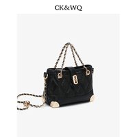 Sac à main de luxe discret pour femme 2026 SS, sac messager matelassé noir diamant en cuir PU avec chaîne réglable, vente en gros