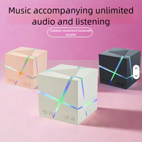 Subwoofer Mini Portabel Nirkabel Tahan Air DC Plastik Baru Lampu LED RGB Jam AirPlay Audio Dua Arah Crossover Mikrofon Terintegrasi