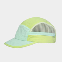 Gorra de campamento de ala plana de 5 paneles de poliéster 100% ligera de malla no estructurada de secado rápido personalizada al por mayor gorra de correr de dos tonos y 7 paneles