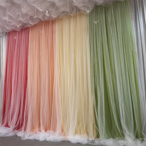 Tuyaux en tulle de soie glacée double couche et rideaux personnalisés support de toile de fond photo pour la photographie d'événements de mariage décoration - Product Image 1