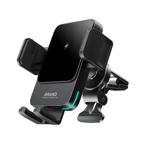 Latest Products 2024 Manual Presss Type Car Mount 15w Qi Fast Charging Car Wireless Charger Holder