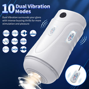 Dubbele Motoren Mannelijke Seksspeeltjes Handheld Masturbatie Vibrator Zachte Siliconen Getextureerde Pussy Speelgoed Masturbators Voor Mannen - Product Image 3