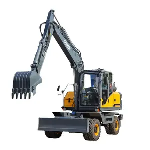 Máquinas e equipamentos de terraplenagem escavadeira de rodas de 7 toneladas-8 toneladas preço pequena escavadeira