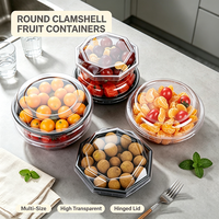 Conteneur alimentaire en PET de qualité alimentaire, type clamshell, avec trous de ventilation, boîte en plastique transparente résistante à la pression pour fruits frais