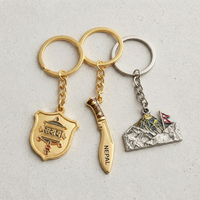 Lot de 3 porte-clés souvenirs du Népal : couteau Kukri, roue de prière de l'Everest, porte-clés émaillé – Cadeau traditionnel en gros
