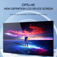 Layar Video Wall LCD Seamless 32 49 55 65 Inch 4*4 untuk Dinding, Full HD, Indoor, Berperingkat IP65, untuk Penunjuk Arah di Pusat Perbelanjaan