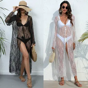 Wholesale Bikini Cover Up Solid Color Beach Lace Cover Ups Women's Swimsuit Dress Cover Ups