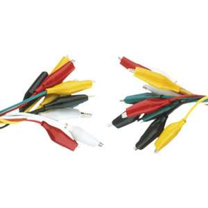 Juego de 20 pinzas de cocodrilo, colores negro y rojo, ideales para conexiones eléctricas y experimentos de laboratorio. - Product Image 1