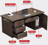 Vente en gros de bureau de travail moderne pour le personnel Table de bureau à deux places Mobilier de bureau Bureau d'ordinateur pour les employés