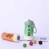 Bouteille d'eau isotherme en acier inoxydable mini avec motif chanceux kaki chinois et cordon de transport
