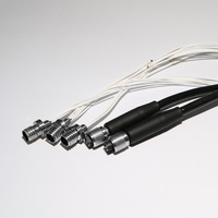 Conector Aeroespacial Ultraminiatura IP68 a Prueba de Agua, 8 Pines Macho, Núcleos Personalizables, Latón con Baño de Oro, Acero Inoxidable 316L