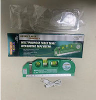 Niveau laser multifonctionnel haute précision Pro 3 noir, ligne croisée et droite, plastique, 650-680nm, angle d'émission 45°