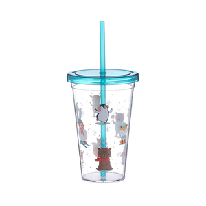 Vaso de Plástico Reutilizable de 700 ml con Pajita y Tapa, Diseño de Dibujos Animados, Personalizable por Sublimación, Popular entre los Niños, 24 oz - Product Image 1