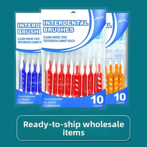 Lot de 10 brosses interdentaires bicolores en gros, ultra-fines, à poils doux, avec fil orthodontique en acier inoxydable, <span class=keywords><strong>pour</strong></span> adultes, en PP/plastique - Product Image 5