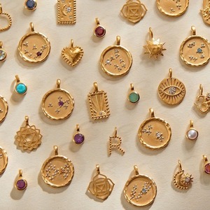 Mini Voi Sen hình trái tim Mặt dây chuyền thời trang 18K vàng thép không gỉ Vòng cổ mặt trời mặt trăng Hamsa tay Zircon quyến rũ dễ thương tự làm - Product Image 2