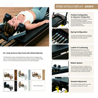 DEREN DRSF680 Reformer de Pilates - Aleación de Aluminio Duradera de Alta Calidad, Garantía de 10 Años, Portátil, Multifuncional, para Estudio de Pilates