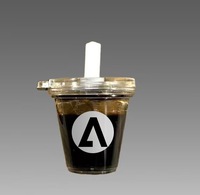 Llavero NFC con forma de mini taza de café personalizada, con etiqueta inteligente de sublimación, diseño Iced Americano Latte Matcha Mocha, venta al por mayor