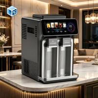 Machine à glaçons multifonctionnelle silencieuse en acier inoxydable avec écran tactile en verre trempé et épaisseur de glace réglable pour usage domestique