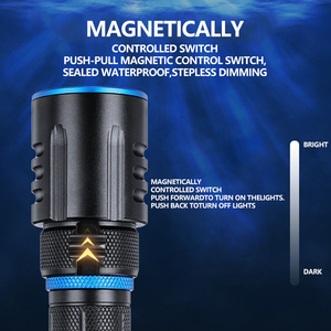 ไฟฉายกันน้ำสำหรับใช้งานกลางแจ้ง พกพาสะดวก ป้องกันตัวได้ ใช้งานได้หลากหลาย ความสว่างสูง ชาร์จไฟได้ เหมาะสำหรับดำน้ำ - Product Image 5