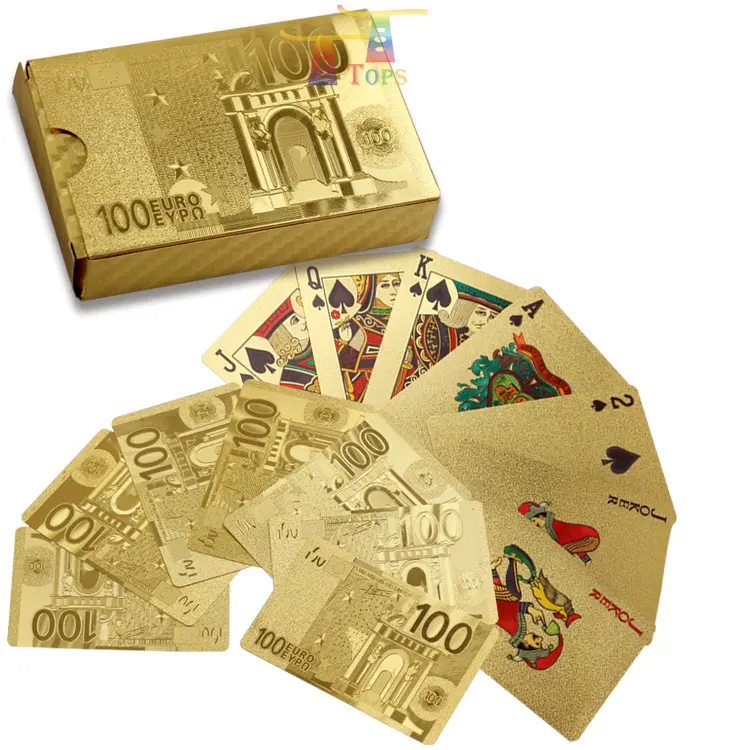 Juego de promoción de nuevo diseño, cubierta de papel personalizada, chapado en oro, póker, Pvc, cartas de juego, 2023